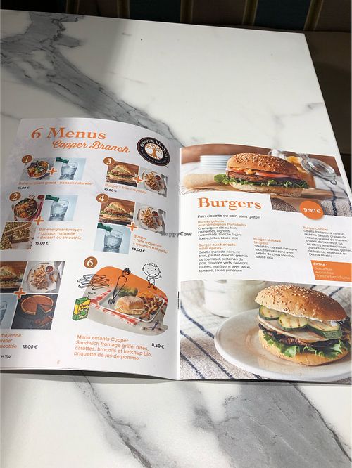 Menu at Copper Branch - Nieuwstraat in Brussels