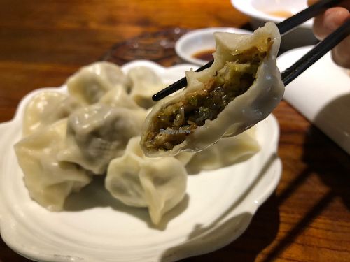 Inside dumplings at Yunlaiju - Windlucky - Luohu District in Shenzhen