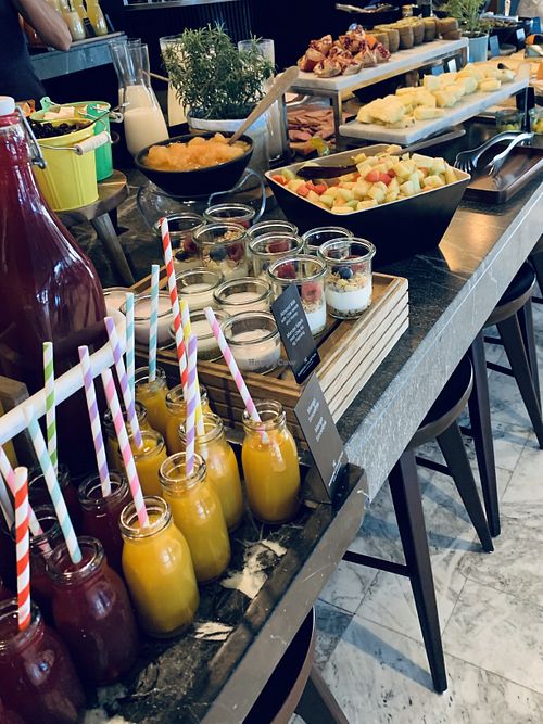 Smoothies and fruit at Cafe Royal in Copenhagen