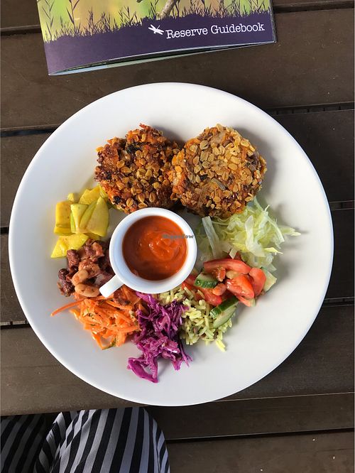 Carrot burger at Glasshouse Cafe in Cardigan