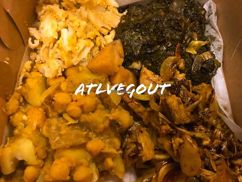 Soul food plate  at Veganic in Atlanta