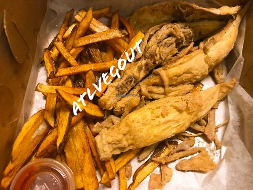 Wish and chips  at Veganic in Atlanta