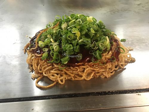 The finished okonomiyaki  at Meimei in Matsubara