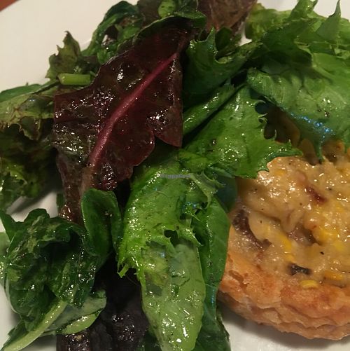 Cauli-mushroom tart and salad at Portobello Vegan Trattoria in Portland