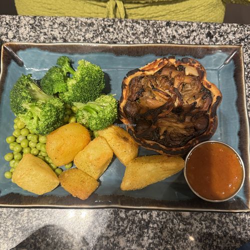 Mushroom Tart festive menu  at Harvester in Carmarthen