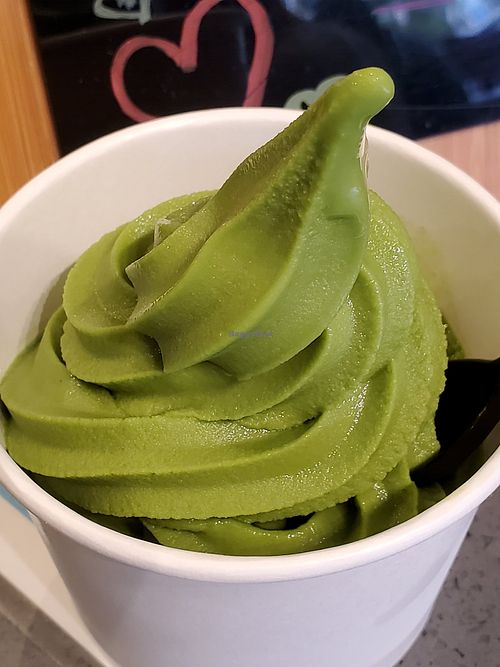 Vegan matcha soft serve at Shuhari in Venice