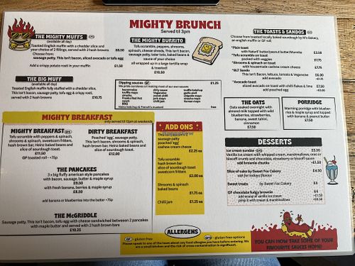 Menu  at Mighty Wieners  in Bournemouth