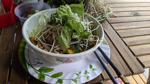 eh, not bad - though lacking flavor compared to countless others - mi quang at Thien Tam - Passionate Heart Vegetarian in Da Nang