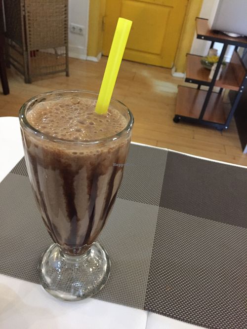 Choco banana smoothie  at Bilig Vegan Bistro in Ulaanbaatar