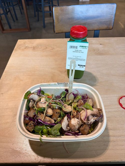 Organic Salad 🥗 Bar + Celery Juice 🧃   at Jimbo's Naturally - El Camino Real in San Diego