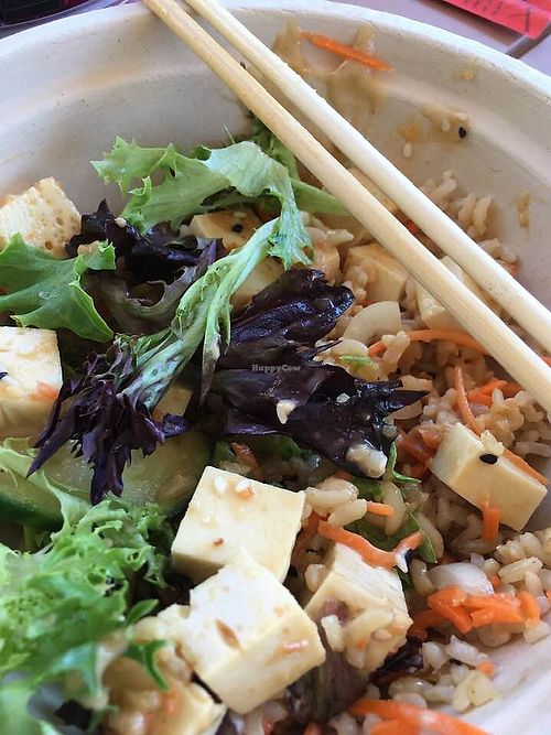 My vegan poke bowl about 1/2 eaten at Al's Aloha Kitchen in Hilton Head Island