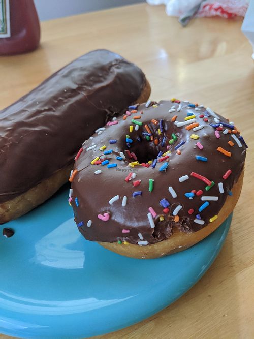 Vegan chocolate donuts 🍩 at Missy's Cupcakes in Ventura