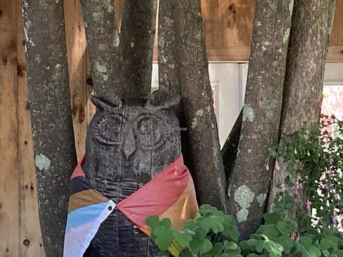Outdoor patio at Lompac  at Lompoc Cafe in Bar Harbor