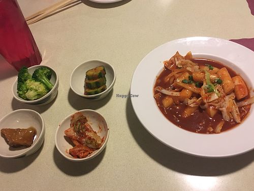Vegan tteoboki and side dishes  at Koja Cuisine in Easton