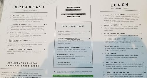 Menu at Lamara Coffee and Kitchen in New Orleans