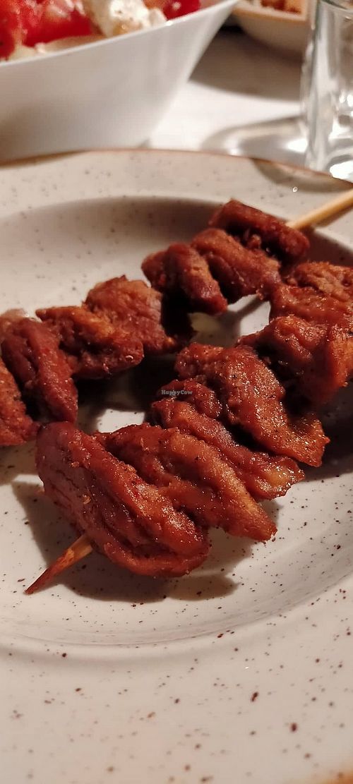 vegan Slouvaki skewers at Let's Vegan in Crete