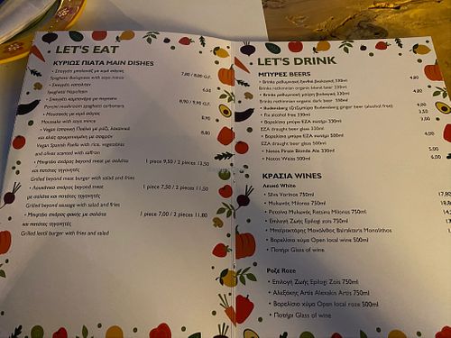 Main dishes / drinks at Let's Vegan in Crete