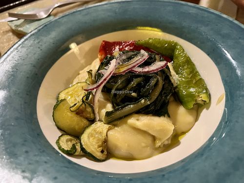 Fava bean purée with chicory and zucchini   at Munz Munz in Monopoli