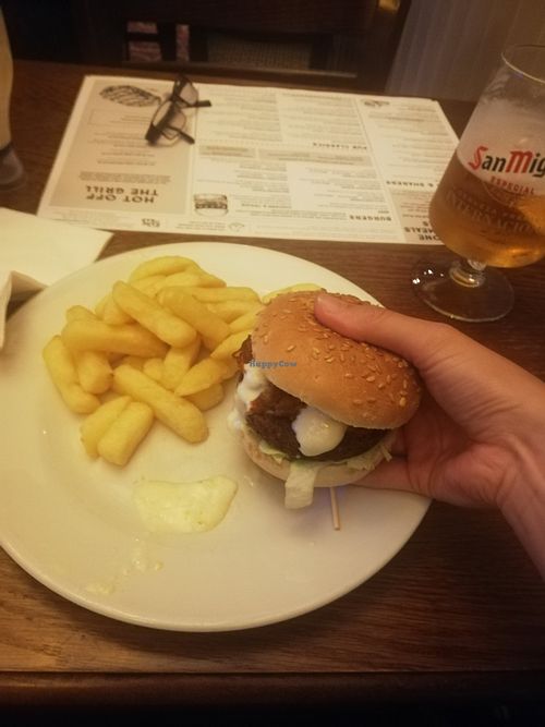 The world's smallest vegan burger. Was around £15! at Dog & Duck in Derby