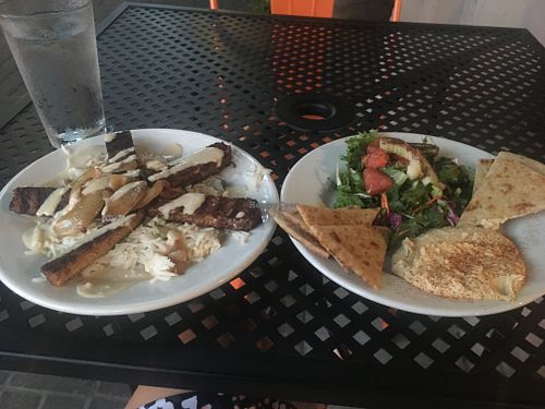 St. Francis Assisi entree marinated tempeh at Mooney's Mediterranean Cafe in Winston-salem