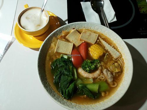 spicy sichuan noodle soup at Loving Hut - Heping Branch in Taipei