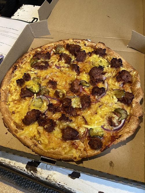 Vegan burger pizza   at Hell Pizza - Philipstown in Christchurch