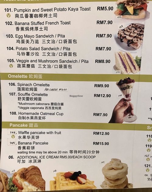 Menu  at So Veggie Cafe in Johor Bahru