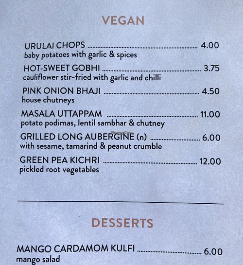 The vegan menu (Summer 2019) at Cinnamon Kitchen in Oxford