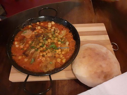 Shakshuka with pita at Kukla in Valencia