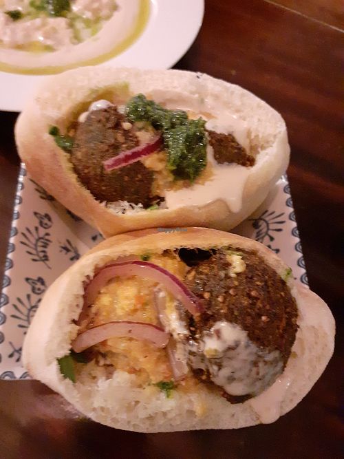 Pita falafel at Kukla in Valencia