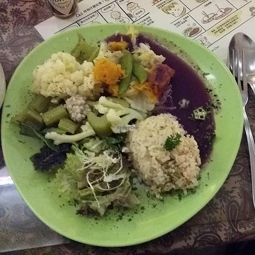 Today's set lunch - HK$ 55 / US$ 7 - with a dandelion coffee at the end - delicious! at Bowls in Hong Kong Island