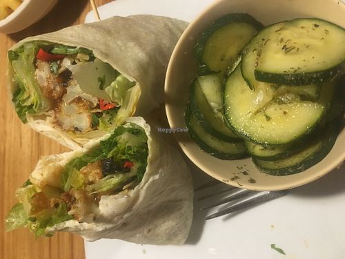 Cauliflower wrap - sorry I took a bite before taking the pic! at Derive Bistro in Golden