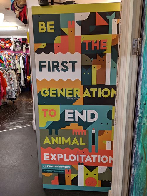 side of machine at Peace by Piece Vegan Vending in Manchester