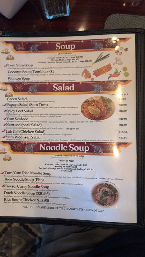 Soup, Salad, Noodle Soup at Lanna Thai in Fleming Island