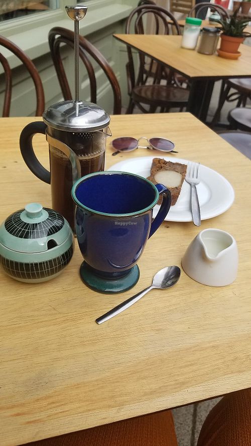 Coffee and pear cake at Re. Source in Norwich