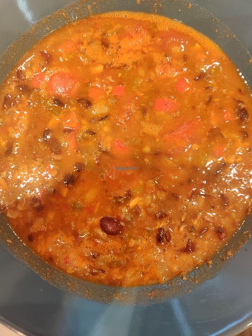 Lentil tomato soup at Foody lohas Cafe in Ulaanbaatar