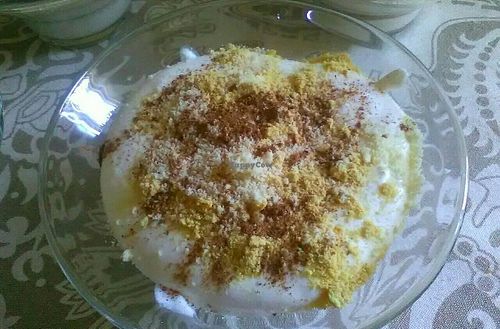 Doce da Casa (The House's Dessert) - typical creamy Portuguese dessert with cookies. 100% vegan. at A Quina Verde in Johannesburg