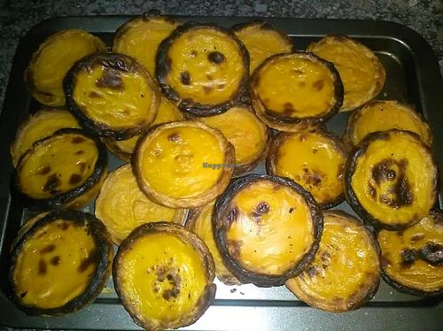 The iconic Portuguese custart tarts (pastéis de nata) 100% vegan. at A Quina Verde in Johannesburg
