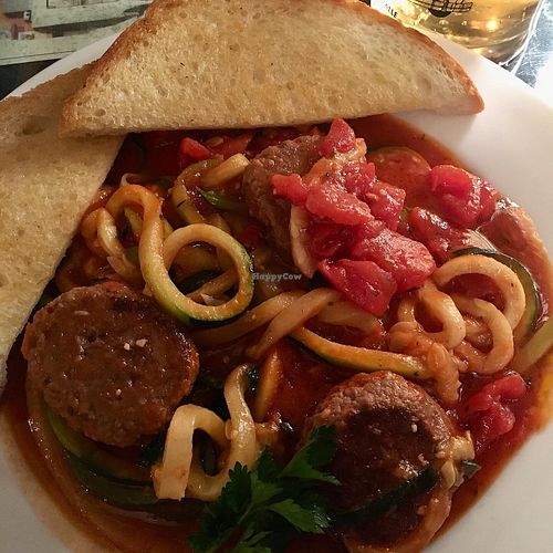 Zoodles and impossible meatballs with house mane marinara. Tasted like a warm hug   at Little City Grille in Boulder City