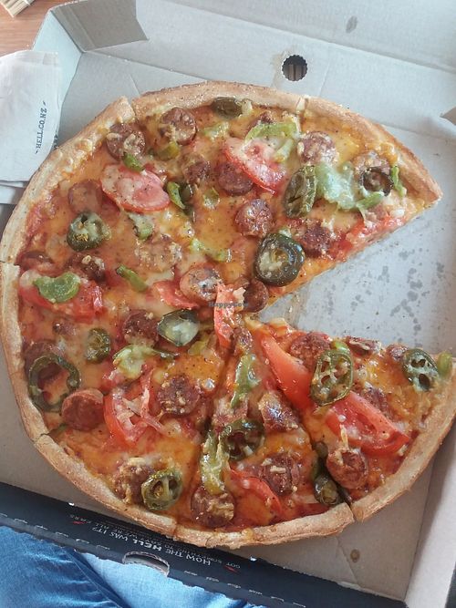 Plantbased Wrath pizza double size at Hell Pizza in Timaru