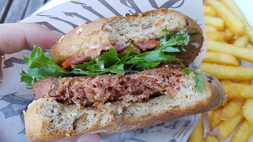 Vegan burger with Beyond Burger steak at Saaremaakera in Kuressaare