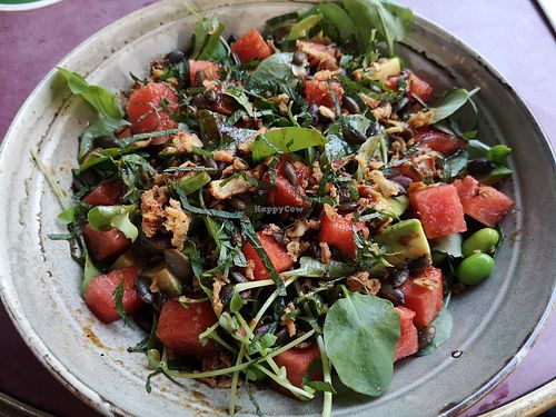 So yummy the watermelon 🍉 avocado 🥑 salad! 😀 at VRIENDSCHAP in Middelburg