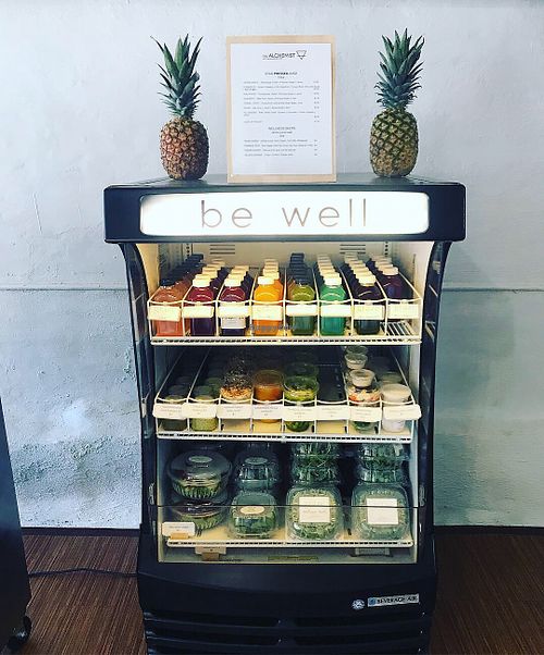 Grab and Go Cold Pressed Juice cooler at The Alchemist in Belfast