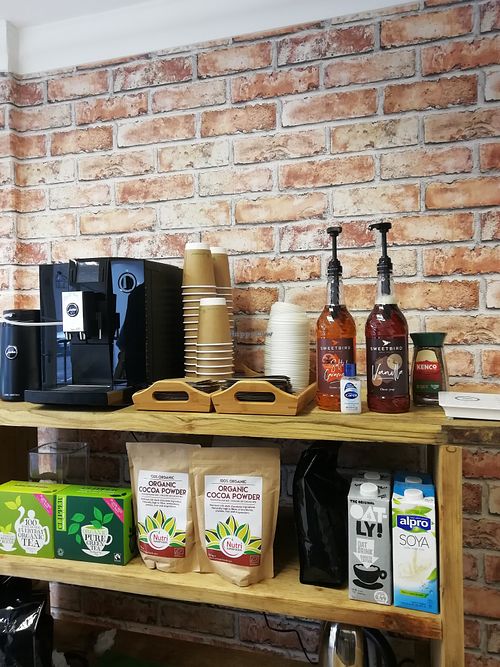 Coffee station at Redshift in Montrose