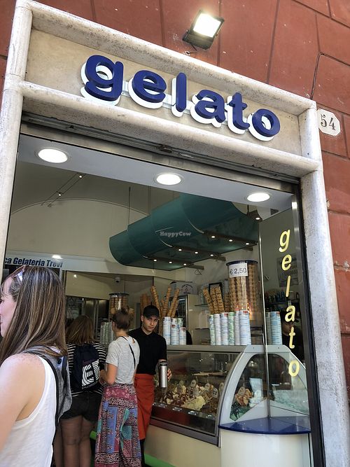Amongst all the gelato shops surrounding Trevi, the first we stopped in had tons of labeled vegan gelato! at Gelato Artigianali in Rome