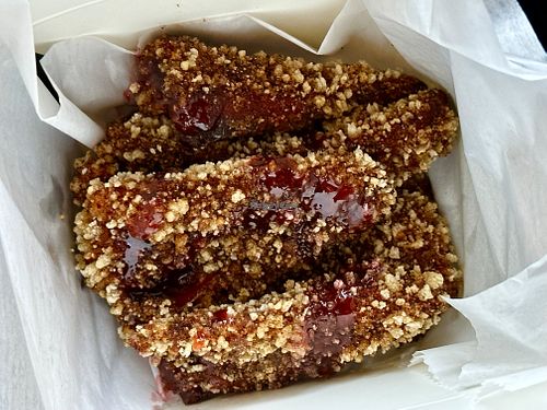 Jalapeño poppers with a berry sauce  at Bubbie's - Plant Burgers at Plant Food Lab in Washington