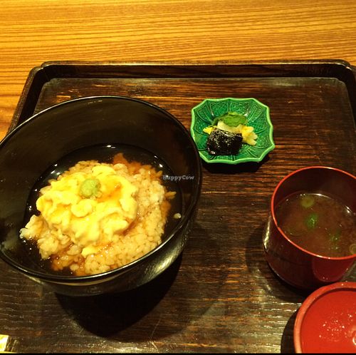 yuba rice with miso soup at Kajitsu in New York City