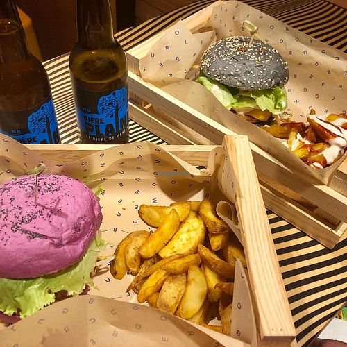 Cherry Bomb, Flower Burger, wedges & Patatas Bravas (wedges with mayo & ketchup)  at Flower Burger in Marseille