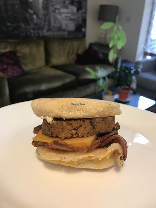 Breakfast muffin at Vegan Sandwich Co in Dublin