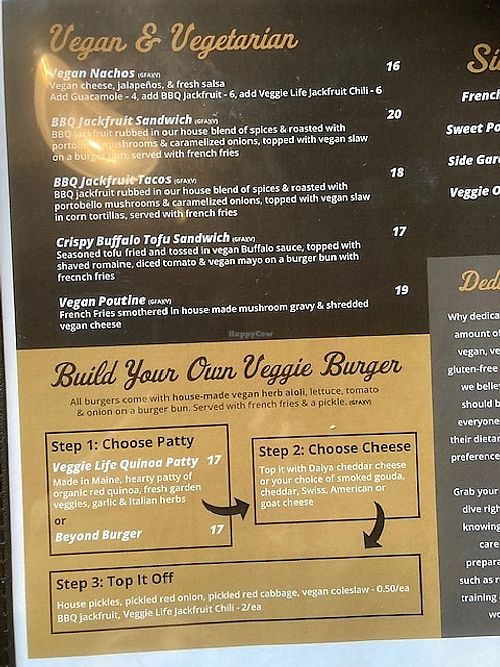 Menu at Three Dollar Deweys in Portland